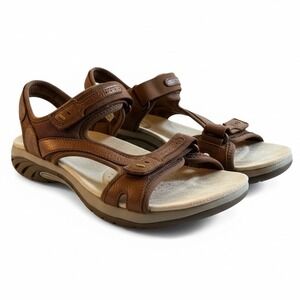 NWT Earth Spirit Adelaide Leather Hiking Sandals Brown Almond Womens 11 2500527